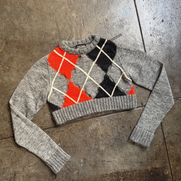 Jean Paul Gaultier Insane Vintage Cropped Wool Cutout Sweater RARE - Picture 10 of 10